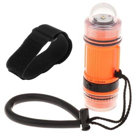 Aymzbd Diving Flashlight Scuba Diving Strobe Professional Night Submersible LED Marking Light Underwater Flashlight Diving Flashlight for Underwater, Orange