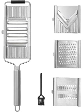 Cortador de verduras, rallador de patatas de cocina, rallador de patatas de cocina, ralladores 4 en 1 de acero inoxidable, ralladores para patatas de cocina, tomate, cebolla