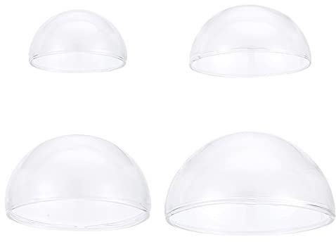 DELORIGIN 4 Stück Kleine Glaskuppel Glocken Glas Display Glocken Halbrunde Form Kuppeln Ohne Sockel Präsentationsständer Kuppelabdeckung Für Zuhause Büro Blumen Tischplatte Hochzeit