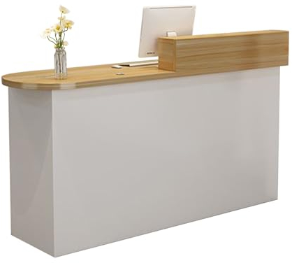 GAOXIAO Empfangstheke Modern, Kassentheke Klein, Rezeptionstresen mit Abschließbarer Schublade, Rezeption Schreibtisch für Laden Büro Messe Schönheits und Nagelstudio B 80 cm