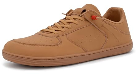 Pulltop Wide Toe Box Shoes for Men - Minimalist Barefoot Dress Sneakers Zero Drop Slip on Walking Non Slip Shoes for Men TAN Size 10 Wide