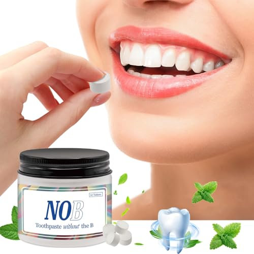 Pastillas de pasta de dientes, nano-hidroxiapatita, tabletas de pasta de dientes masticables, libres de flúor y plástico, respetuosas con el medio ambiente y amigables para viajar, 62 piezas,