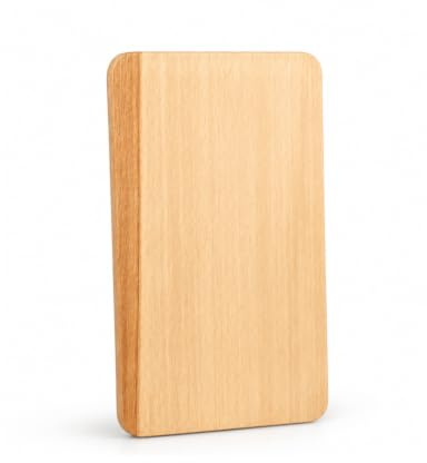 Lot de 6 planches à découper, en bois de hêtre huilé, 24 x 14 x 1,5 cm, réversible, pour pain et petit-déjeuner