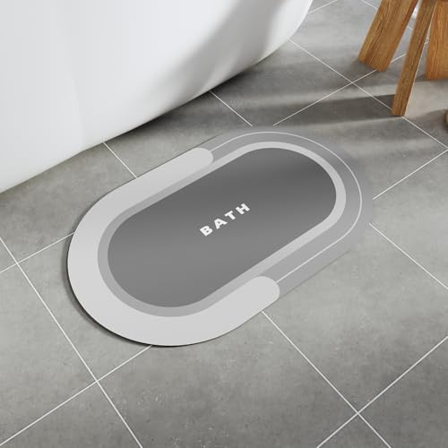 SIXHOME 40 * 60cm Grau Extra Saugfähige Badematte Schnell trocknend rutschfest & vielseitig einsetzbar Genießen Sie angenehme Trockenheit nach dem Duschen und Baden