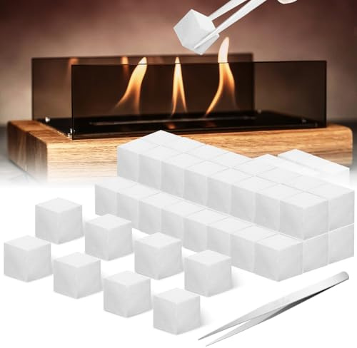 48 Stück Keramikwolle für Bioethanol 2 * 2 * 2cm kann bis zu 1600 °C Ultra Sicher mit Pinzette Keramikschwamm für Bioethanol Keramische Wolle Bio Ethanol für Indoor Kamin Tisch-Feuerstelle