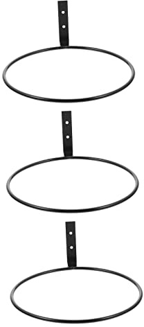 YARNOW Support Mural pour Pots de Fleurs 3 Pièces en Fer Noir | Conception Murale Suspendue, Ventilation et Drainage, pour Jardin Extérieur et Bureau
