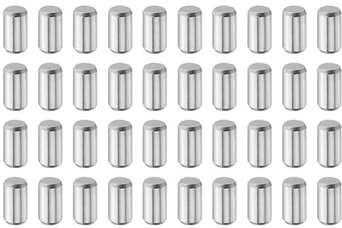 QUARKZMAN 40Pz 4x8mm Perni Cilindrici Acciaio Inossidabile 316L Argento | Elementi di Fissaggio per Aste e Perni Fermi per Ripiani in Metallo