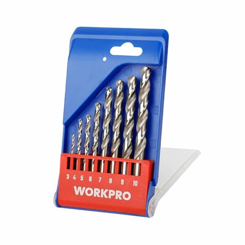 Workpro Set de Brocas 3, 4, 5, 6, 7, 8, 9 y 10 mm Metal 8 Piezas - Marca EAN: 6914280027180