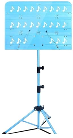 Portable Podium Stand Portable Music Stands Adjustable Height Music Holder Metal Sheet Music Stands Laptop Stand Tablet Holder(Blue)