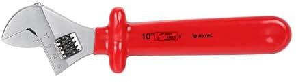 WETEC Rollgabelschlüssel, 1.000 V, 30 mm, 250 mm (Schraubenschlüssel Franzose Engländer Stelzenschlüssel Maulschlüssel Universalmaulschlüssel Justierschlüssel)