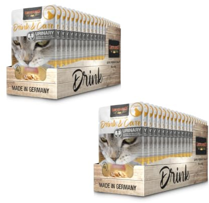 Leonardo Drink & Care Chicken | Doppelpack | 2 x 20 x 40 g | Ergänzungsfuttermittel für ausgewachsene Katzen ab einem Jahr | Für kleine Trinkmuffel mit weniger Durst