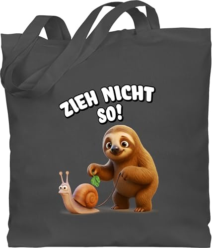 Shirtracer - Baumwolltasche - - Taschen - Zieh nicht so Faultier mit Schnecke I Lustiges Geschenk mit witzigen Sprüchen