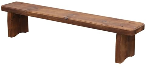 Panca da giardino in legno resistente alle intemperie, seduta da patio senza schienale per tutte le stagioni, mobili da esterno in legno massello, panca anteriore da 150 cm, supporto per fiori per