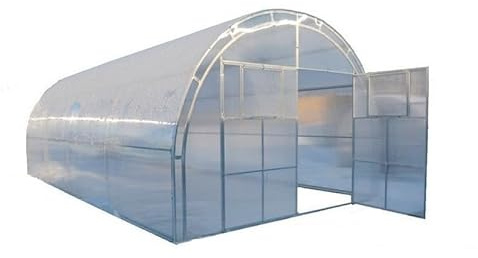 Serra Master con copertura in policarbonato alveolare da 6mm Tunnel per coltivazione orto piante giardino (Acciaio, 4x10m - 6mm)