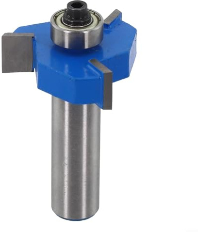 T-Nut-Falzfräser-Bit, 3 Flügel, Hartmetallbestückt, mit 12-mm-Schaft und Lager für saubere und schnelle Schnitte auf Holz, MDF und Spanplatten (10 mm)