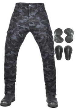 Herrmotorcykelbyxor Slim Stretch Denim CE Armored Adventure Touring Jeans Motocross Cykelstil(Natural,S)