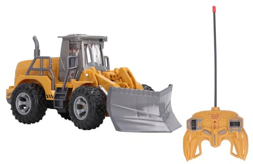Qudinip Juguete de Coche Quitanieves con Control Remoto, Vehículo de Construcción con Cargador Frontal y Topadora Eléctrica con Piezas Móviles y Diseño Realista para Juegos de Niños