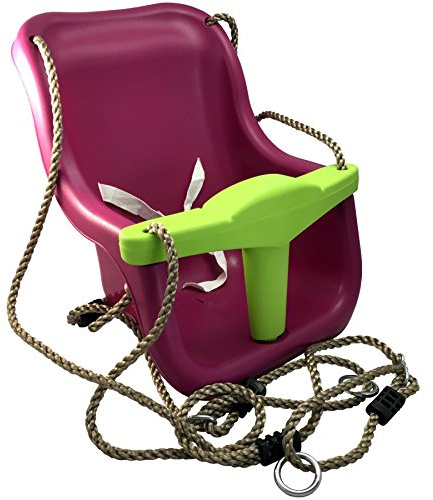Balançoire pour bébé 2 en 1 – Siège de balançoire pour bébé pour petits enfants – Ensemble en deux parties en plastique PE, avec barre de sécurité et sangle, réglable en hauteur, pour l'extérieur
