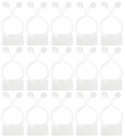 Hohopeti Lot de 50 Crochets Auto-Adhésifs pour Fixation de Plantes Grimpantes Support Mural en Plastique Blanc Grand Format Outil de Jardinage pour Organiser Vignes et Câbles en
