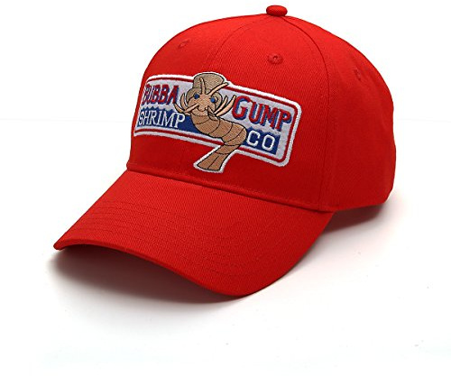 Nofonda Unisex Forrest Gump Cap, basebollkeps med broderad Bubba Gump Shrimp Co. Logotyp, snapback-keps som cosplay, kostymtillbehör eller present, för sport eller fritid (Röd), röd, En Storlek