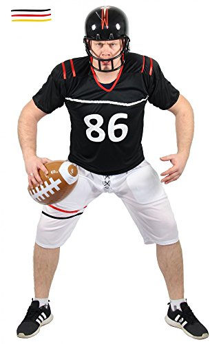 Foxxeo Quarterback Kostüm für Herren American Football Spieler Sportler Fasching Karneval Motto Party Größe M