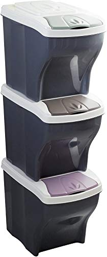 Webeingstore PATTUMIERA Bama Poker Elegant Tris Raccolta DIFFERENZIATA Uso Intero Esterno 3PEZZI