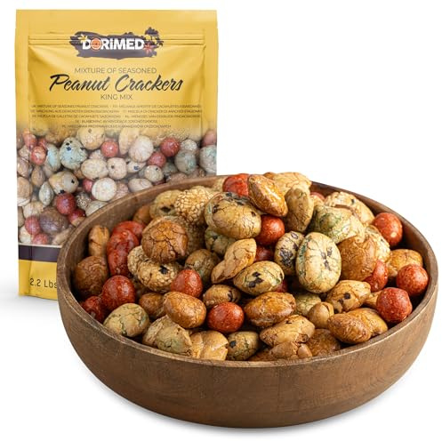 Mezcla de Aperitivo King Mix en un Paquete de 1 kg | Surtido Variado de Semillas de Sésamo, Maíz, Trigo | Con un un toque a Sal y Soja | Ideal como Snack | Dorimed