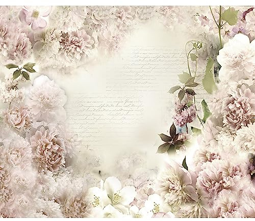 murando - Fototapete selbstklebend Blumen Pfingstrosen, 294x210 cm, Full HD | Selbstklebend ohne Kleister, Full HD Druck, ideal fürs Wohn- oder Schlafzimmer, schnelle Montage, lichtbeständig, geruchsfrei