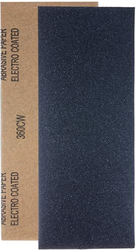 YoiYee Fogli di carta vetrata a secco e umido, grana 360, 23 x 9,5 cm, rotolo di carta abrasiva extra fine per legno, metallo, plastica, vetro, pietra e levigatura, confezione da 10