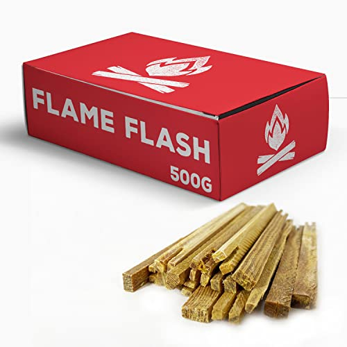 SWISSINNO Flame Flash Accendifuoco - Legnetti ad Alta Resina per Accensione Rapida - Fiamma Intensa e Duratura - Ideale per Camino, Stufa, Barbecue, Falò - 500g