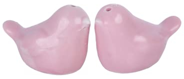 Mini ﻿Pink Lovebirds Salt and Pepper Shakers