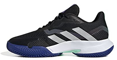 ADIDAS Courtjam Control Clay All Court Shoes EU 42, Core Black Silver Met Pulse Mint, 8 UK