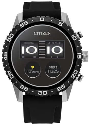 Citizen CZ Smart PQ2 44MM Sport Smartwatch with YouQ App with IBM Watson® AI and NASA Research, Wear OS by Google, HR, GPS, Fitness Tracker, Amazon Alexa™, iPhone Android Compatible, IPX6 Rating