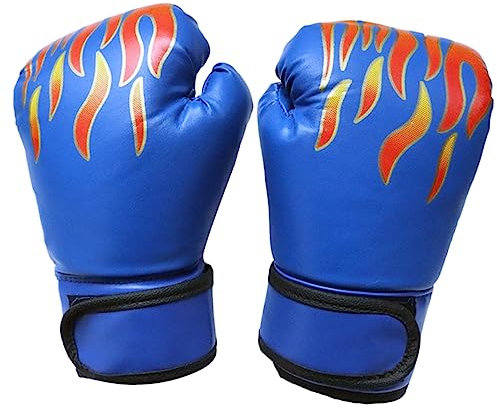 Toddmomy 1paar Kinderboxhandschuhe Pu Thai Sparring Handschuhe Bequeme Kickboxing Trainingshandschuhe Für Junge Mädchen Flammenblau