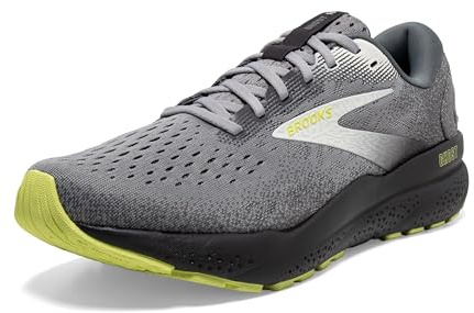 Brooks Men’s Ghost 16 Neutral Running Shoe - Primer/Grey/Lime - 12 Wide