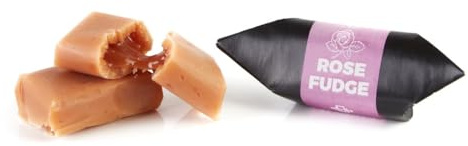 Caramelos Tradicionales - Sabor Dulce de Rosas - Toffee Frescos - Dulces Mr Fudgesto - Caja de Caramelos 250g | Aromatizado, dulce especialidad, caja de dulces, adecuado para regalar