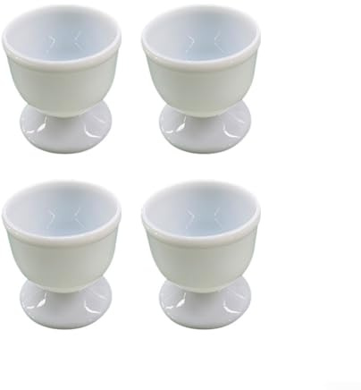 Coquetiers (4 ou 8 pièces, en option), coquetiers blancs durs et souples pour œufs à la coque, tasses de cuisine, petit déjeuner, matériau plastique durable (4 pièces)