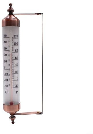 Sileduove 10 Zoll Gartenthermometer Set, Wetterfest Außenthermometer Innenthermometer Analog Weiß Innen Aussen Thermometer