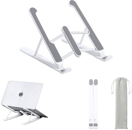 Pincho Soporte Portatil Mesa, Plegable Ventilado Soporte Ordenador Portátil, 6 Ángulos Ajustable Elevador Portatil Laptop Stand Compatible con MacBook Lenovo HP PC 10-15.6”, ABS+Silicona