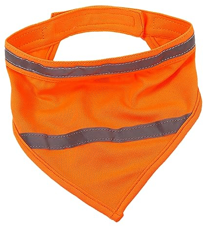 INOOMP Reflektierendes Haustier-dreieckstuch Aus Fluoreszierendem Polyester Waschbares Hundebandana Mit Reflektierendem Streifen Für Nächtliche Spaziergänge Schützt Und Erhöht Sichtbarkei