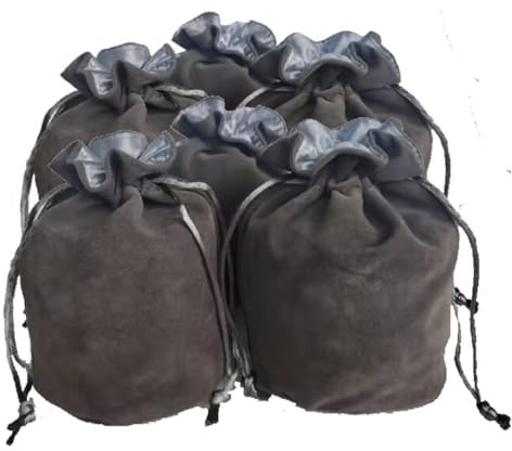 zmgmsmh Drawstring Dice Bag Chess bag small pouch hold chess pieces velvet Fabric Dice Pouch cosplay coin Velvet Jewelry Bag Red/Grey/Black (6, Grey)
