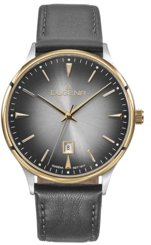 Dugena Herren-Armbanduhr Grace, Quarz, Mineralglas, Datumsanzeige, wasserdicht, 5 bar