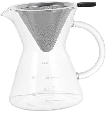 PHENOFICE Caffettiera Goccia Con Caraffa in Acciaio e Borosilicato Filtro in Micro-rete Uscita Acqua Pratica Per Caffè e Altre Bevande