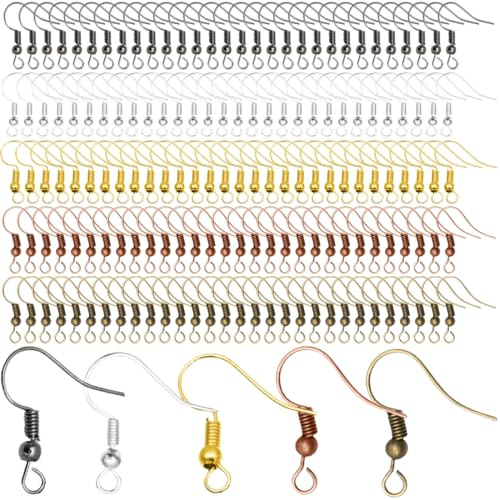 JEYORZY 150pcs Ganci per Orecchini Ipoallergenici, Accessori Fai da Te con Monachelle per Orecchie