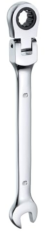 QUARKZMAN Llave de Trinquete de Cabeza Flexible 8 mm con Cabeza Giratoria de 180° Trinquete Métrico, Llaves Combinadas de 72 Dientes, Trinquete de Extremo Abierto de Acero al Cromo-Vanadio