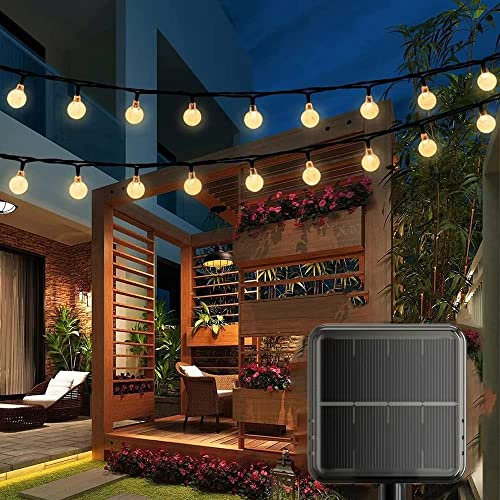 Usboo Solar String Lights Outdoor, 24FT 50LED Crystal Balls Waterproof LED Fairy Lights, 8 Modes Outdoor/Indoor Solar Powered Lights, Decorative Lighting for Home, Garden, Party,Festival