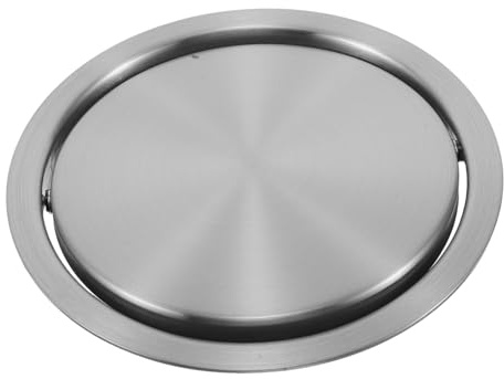 WEKAMOS Couvercle Encastré Design Compact Résistant la Déformation de Poubelle Ronde en Acier Inoxydable pour Comptoir Cuisine et Salle de Bains
