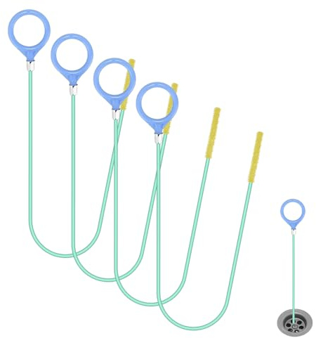 ALLY-MAGIC Abflussreiniger Spirale, 4 Stück Rohrreinigungsspirale Sticks Anti-Bruch Stahl Nylonbeschichtung, 90CM Abflussreiniger und Haarfänger, für Badewanne Abwasserkanäle Waschbecken E21-GDSTQ