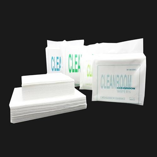 Sanbo Cleanroom Paper 4 x 4 Double Knit 100% Polyester Wipers Lint Free Cloths, Laser Sealed Edge, Class 100 Cloths, Ultra-soft Wipes 1200Pcs LCD PCB Wiping Cloth