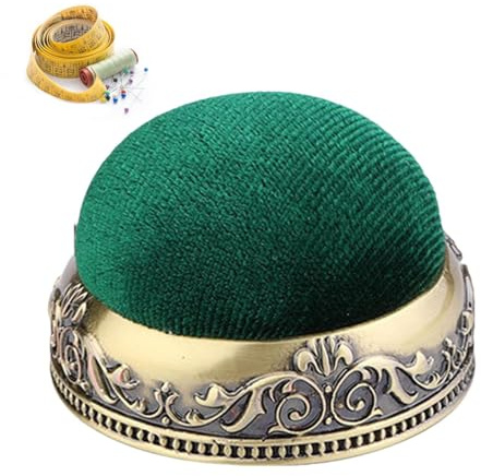 Generisk nålkudde för sömning, vintage nålkudde – Court Style halv-bollsform | Anti-dropping retro nålkudde med metallbas | sömstift och kuddar set för avancerade